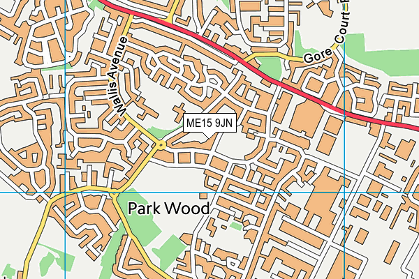 ME15 9JN map - OS VectorMap District (Ordnance Survey) ME15 9JN map - OS VectorMap District (Ordnance Survey)