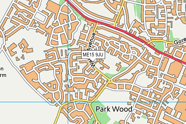 ME15 9JU map - OS VectorMap District (Ordnance Survey) ME15 9JU map - OS VectorMap District (Ordnance Survey)