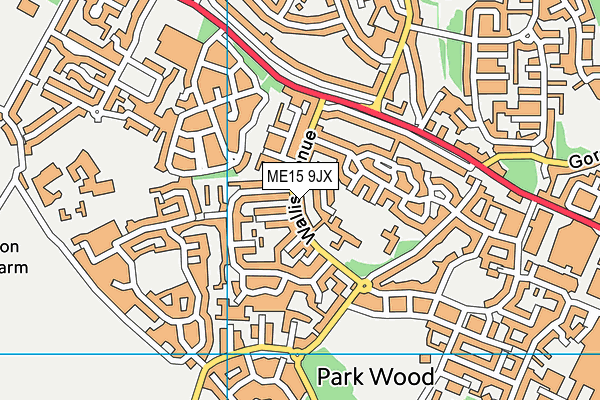 ME15 9JX map - OS VectorMap District (Ordnance Survey)