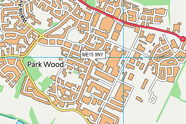 ME15 9NY map - OS VectorMap District (Ordnance Survey) ME15 9NY map - OS VectorMap District (Ordnance Survey)