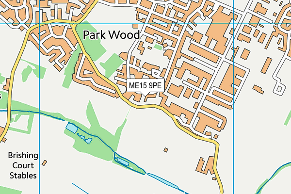 ME15 9PE map - OS VectorMap District (Ordnance Survey) ME15 9PE map - OS VectorMap District (Ordnance Survey)