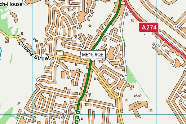 ME15 9QE map - OS VectorMap District (Ordnance Survey)