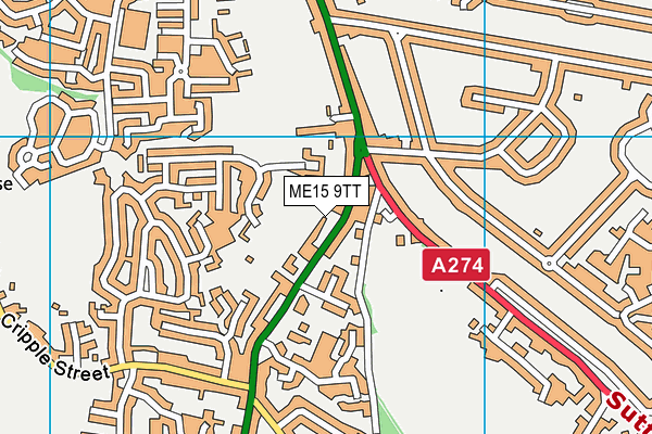ME15 9TT map - OS VectorMap District (Ordnance Survey) ME15 9TT map - OS VectorMap District (Ordnance Survey)