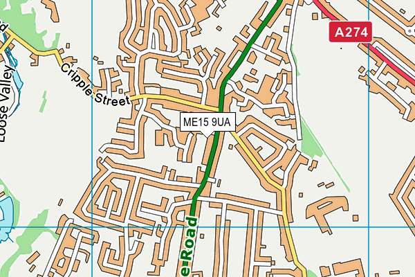 ME15 9UA map - OS VectorMap District (Ordnance Survey) ME15 9UA map - OS VectorMap District (Ordnance Survey)