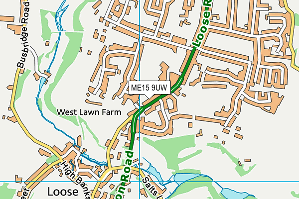 ME15 9UW map - OS VectorMap District (Ordnance Survey) ME15 9UW map - OS VectorMap District (Ordnance Survey)