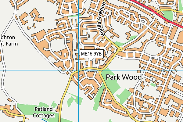 ME15 9YB map - OS VectorMap District (Ordnance Survey) ME15 9YB map - OS VectorMap District (Ordnance Survey)