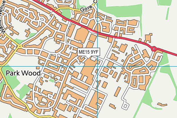 ME15 9YF map - OS VectorMap District (Ordnance Survey) ME15 9YF map - OS VectorMap District (Ordnance Survey)