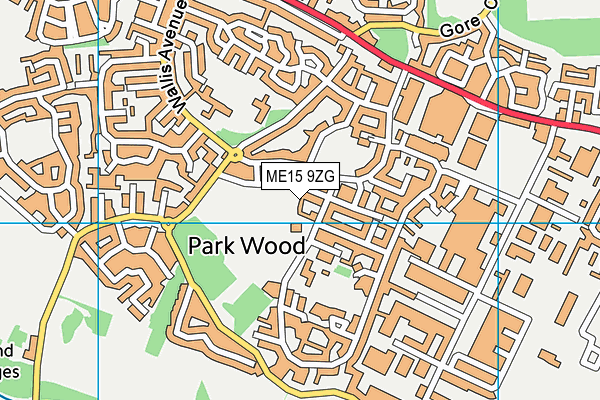 ME15 9ZG map - OS VectorMap District (Ordnance Survey) ME15 9ZG map - OS VectorMap District (Ordnance Survey)