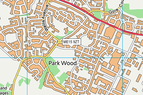 ME15 9ZT map - OS VectorMap District (Ordnance Survey)