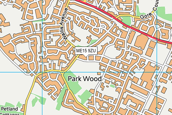 ME15 9ZU map - OS VectorMap District (Ordnance Survey) ME15 9ZU map - OS VectorMap District (Ordnance Survey)