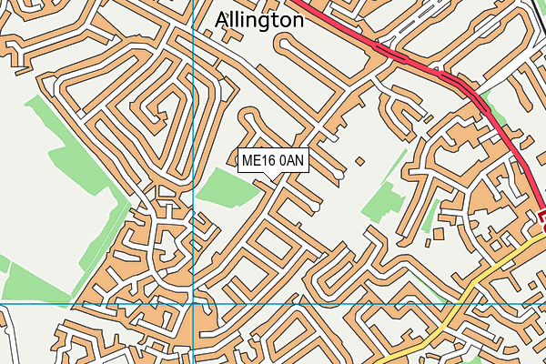 ME16 0AN map - OS VectorMap District (Ordnance Survey)