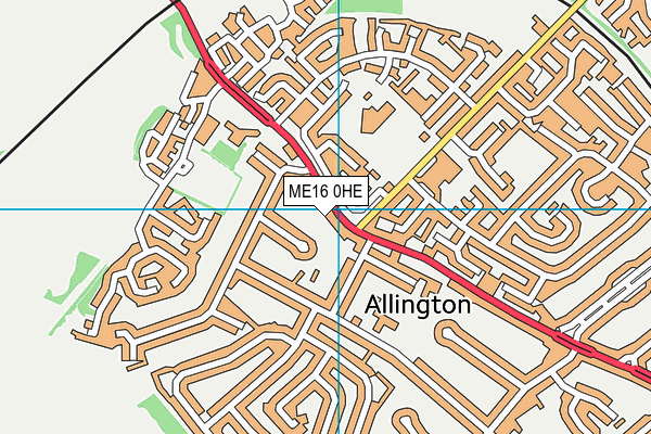 ME16 0HE map - OS VectorMap District (Ordnance Survey)