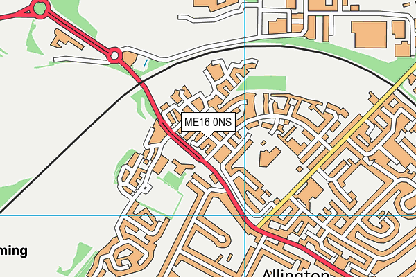 ME16 0NS map - OS VectorMap District (Ordnance Survey)