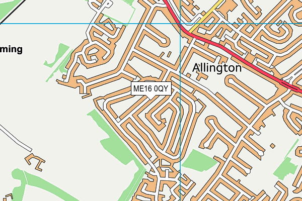 ME16 0QY map - OS VectorMap District (Ordnance Survey) ME16 0QY map - OS VectorMap District (Ordnance Survey)