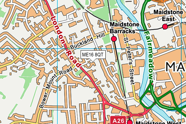 ME16 8QT map - OS VectorMap District (Ordnance Survey)