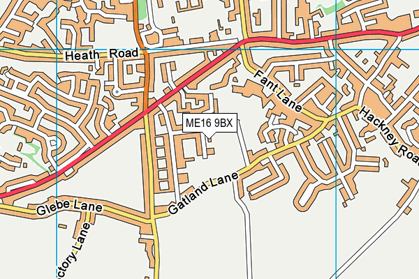 ME16 9BX map - OS VectorMap District (Ordnance Survey) ME16 9BX map - OS VectorMap District (Ordnance Survey)