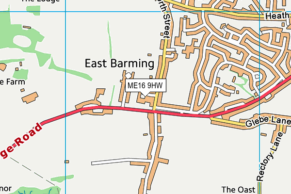 ME16 9HW map - OS VectorMap District (Ordnance Survey)