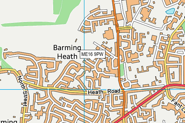 ME16 9PW map - OS VectorMap District (Ordnance Survey)