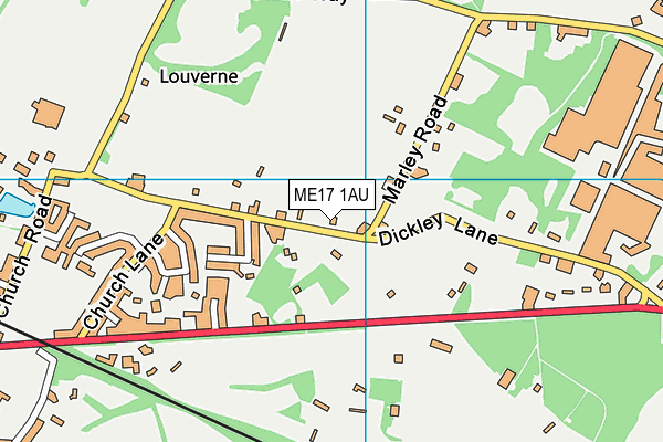 ME17 1AU map - OS VectorMap District (Ordnance Survey)