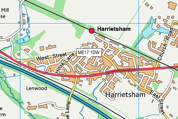 ME17 1DW map - OS VectorMap District (Ordnance Survey) ME17 1DW map - OS VectorMap District (Ordnance Survey)