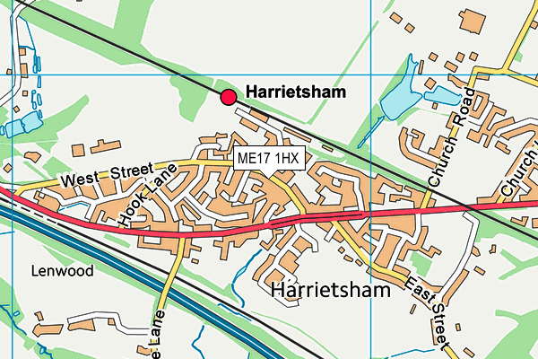 ME17 1HX map - OS VectorMap District (Ordnance Survey) ME17 1HX map - OS VectorMap District (Ordnance Survey)