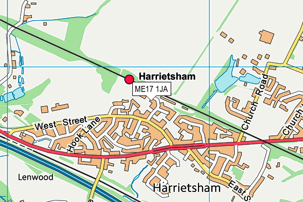 ME17 1JA map - OS VectorMap District (Ordnance Survey) ME17 1JA map - OS VectorMap District (Ordnance Survey)