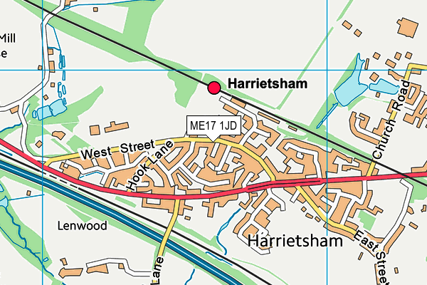 ME17 1JD map - OS VectorMap District (Ordnance Survey) ME17 1JD map - OS VectorMap District (Ordnance Survey)