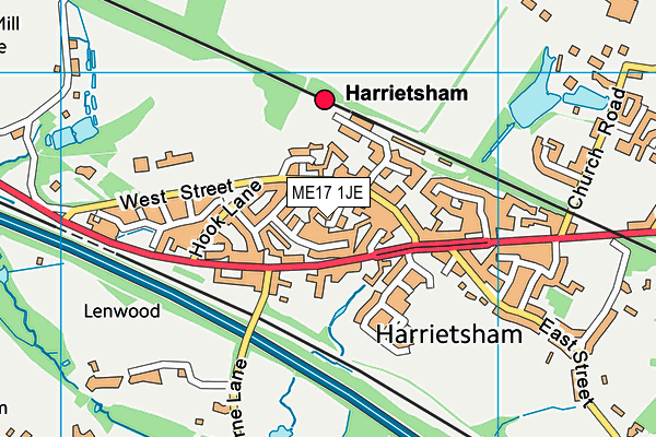 ME17 1JE map - OS VectorMap District (Ordnance Survey) ME17 1JE map - OS VectorMap District (Ordnance Survey)