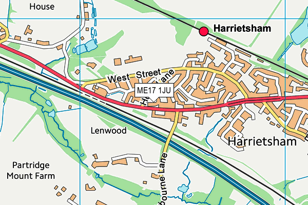 ME17 1JU map - OS VectorMap District (Ordnance Survey)