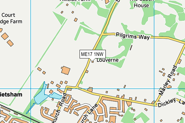 ME17 1NW map - OS VectorMap District (Ordnance Survey) ME17 1NW map - OS VectorMap District (Ordnance Survey)