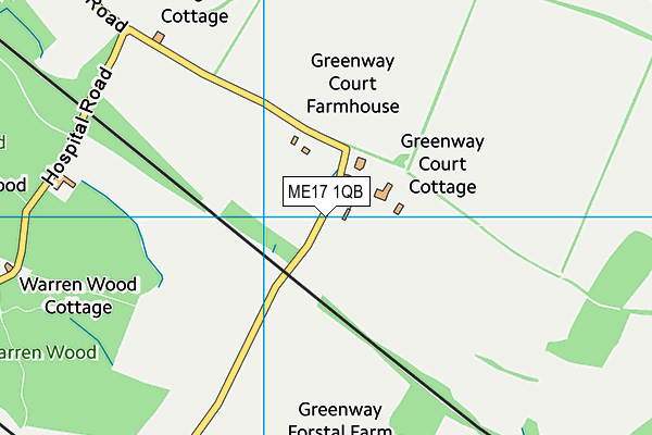 ME17 1QB map - OS VectorMap District (Ordnance Survey)