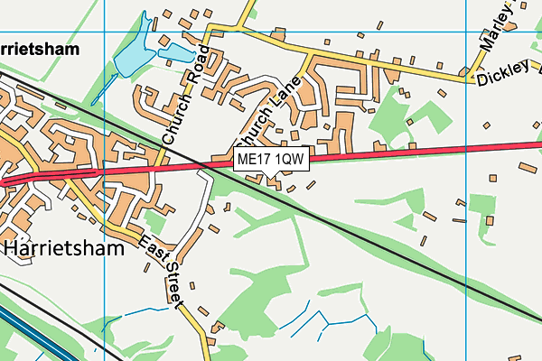 ME17 1QW map - OS VectorMap District (Ordnance Survey) ME17 1QW map - OS VectorMap District (Ordnance Survey)