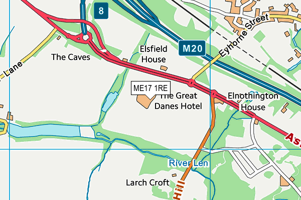 ME17 1RE map - OS VectorMap District (Ordnance Survey)