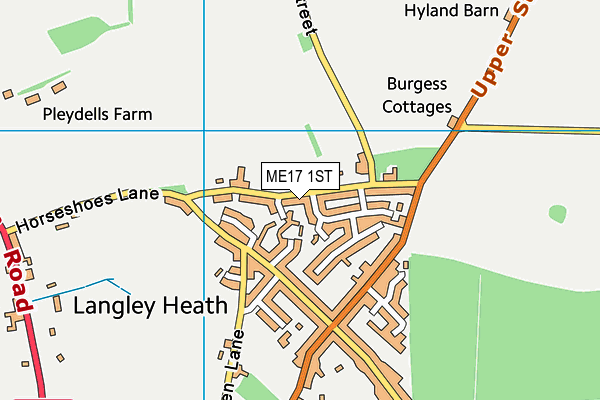 ME17 1ST map - OS VectorMap District (Ordnance Survey) ME17 1ST map - OS VectorMap District (Ordnance Survey)