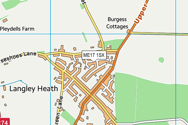 ME17 1SX map - OS VectorMap District (Ordnance Survey) ME17 1SX map - OS VectorMap District (Ordnance Survey)