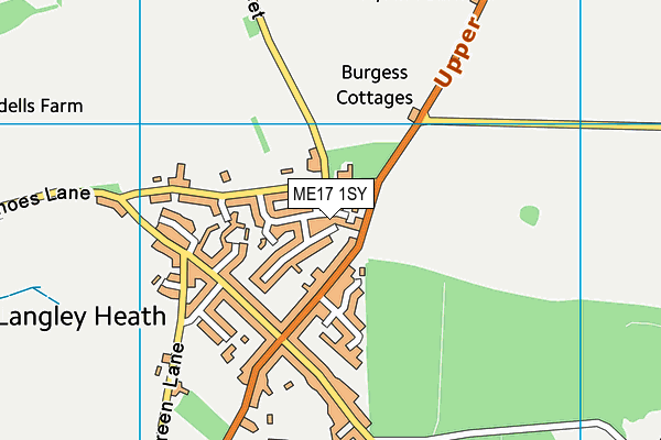 ME17 1SY map - OS VectorMap District (Ordnance Survey) ME17 1SY map - OS VectorMap District (Ordnance Survey)