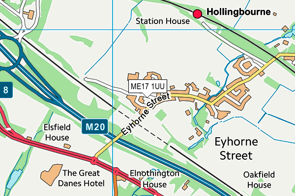 ME17 1UU map - OS VectorMap District (Ordnance Survey) ME17 1UU map - OS VectorMap District (Ordnance Survey)
