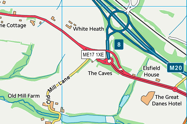 ME17 1XE map - OS VectorMap District (Ordnance Survey) ME17 1XE map - OS VectorMap District (Ordnance Survey)