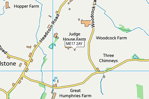 ME17 2AY map - OS VectorMap District (Ordnance Survey) ME17 2AY map - OS VectorMap District (Ordnance Survey)