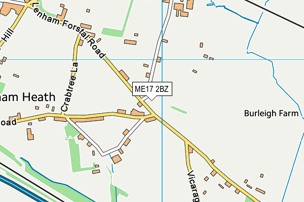 ME17 2BZ map - OS VectorMap District (Ordnance Survey) ME17 2BZ map - OS VectorMap District (Ordnance Survey)