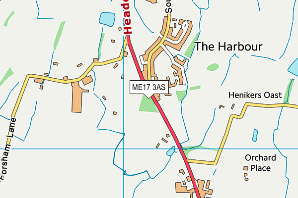 ME17 3AS map - OS VectorMap District (Ordnance Survey) ME17 3AS map - OS VectorMap District (Ordnance Survey)