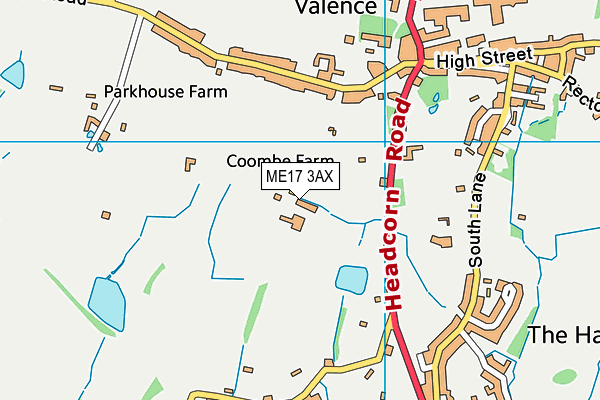 ME17 3AX map - OS VectorMap District (Ordnance Survey) ME17 3AX map - OS VectorMap District (Ordnance Survey)