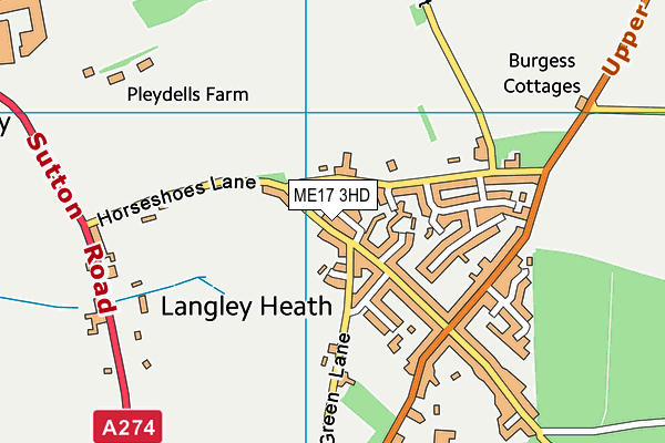 ME17 3HD map - OS VectorMap District (Ordnance Survey) ME17 3HD map - OS VectorMap District (Ordnance Survey)