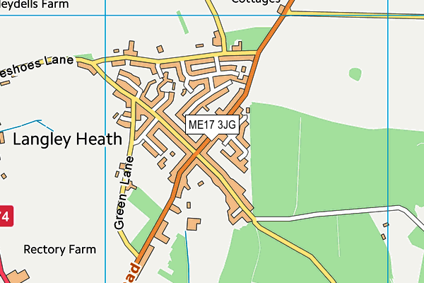 ME17 3JG map - OS VectorMap District (Ordnance Survey) ME17 3JG map - OS VectorMap District (Ordnance Survey)