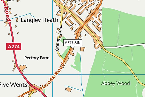 ME17 3JN map - OS VectorMap District (Ordnance Survey) ME17 3JN map - OS VectorMap District (Ordnance Survey)
