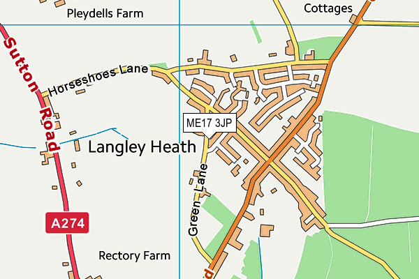 ME17 3JP map - OS VectorMap District (Ordnance Survey) ME17 3JP map - OS VectorMap District (Ordnance Survey)