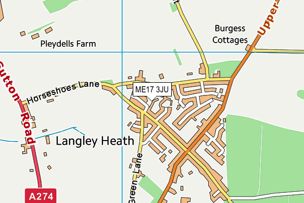 ME17 3JU map - OS VectorMap District (Ordnance Survey) ME17 3JU map - OS VectorMap District (Ordnance Survey)