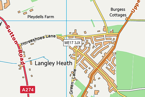 ME17 3JX map - OS VectorMap District (Ordnance Survey) ME17 3JX map - OS VectorMap District (Ordnance Survey)