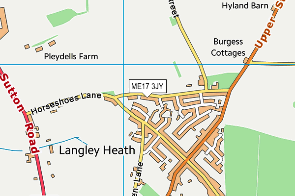 ME17 3JY map - OS VectorMap District (Ordnance Survey) ME17 3JY map - OS VectorMap District (Ordnance Survey)