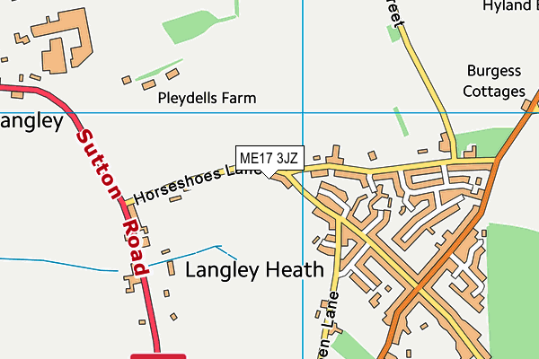 ME17 3JZ map - OS VectorMap District (Ordnance Survey) ME17 3JZ map - OS VectorMap District (Ordnance Survey)